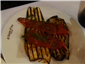 grilled aubergine and red pepper